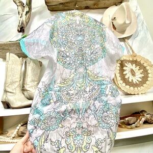 RARE Dreamy SILK duster Gypsy Cocoon w boho lounge shabby chic vibe